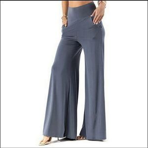 Wide Leg Palazzo Pants Gray Plus Size